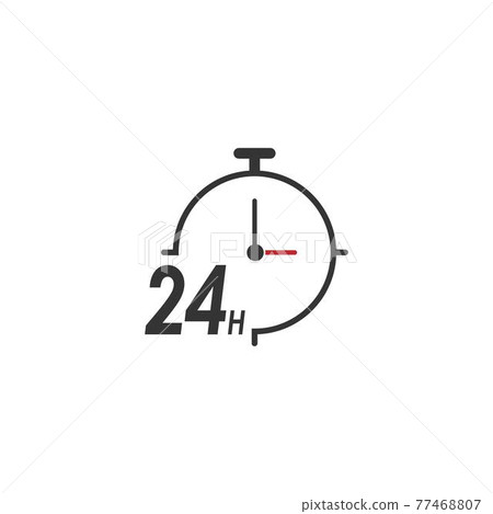 24 Hour icon logo vector illustration design 77468807
