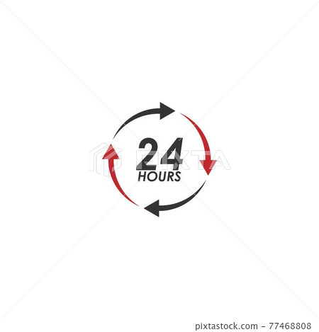 24 Hour icon logo vector illustration design 77468808