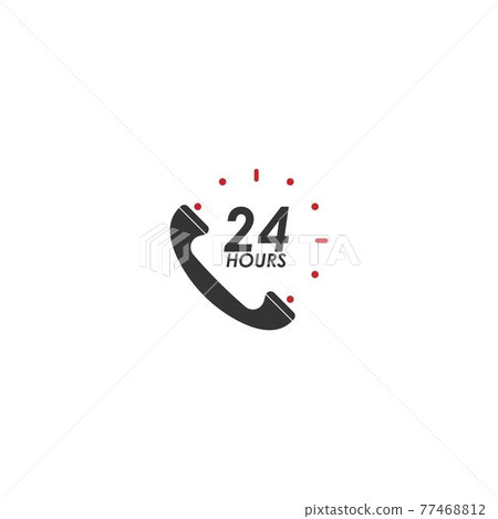 24 Hour icon logo vector illustration design 77468812
