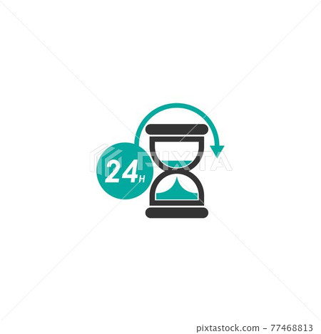 24 Hour icon logo vector illustration design 24 Hour icon logo vector illustration design 77468813