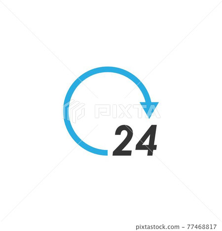 24 Hour icon logo vector illustration design 24 Hour icon logo vector illustration design 77468817