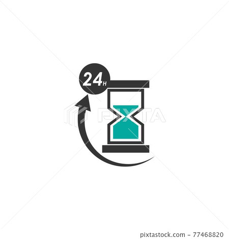 24 Hour icon logo vector illustration design 77468820