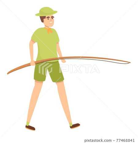 Scouting fishing rod icon, cartoon style Scouting fishing rod icon, cartoon style 77468841