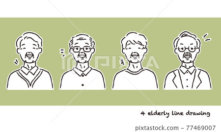 Positive set illustration of senior men Positive set illustration of senior men 77469007