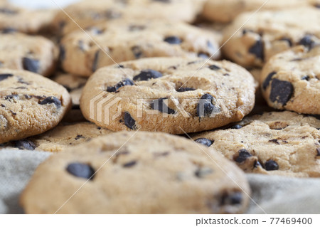 delicious wheat flour cookies and chocolate drops delicious wheat flour cookies and chocolate drops 77469400