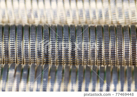 old coins with scratches and other damages after long-term use 77469448