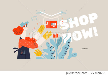 Discounts, sale, promotion, web template. Flat vector 77469633