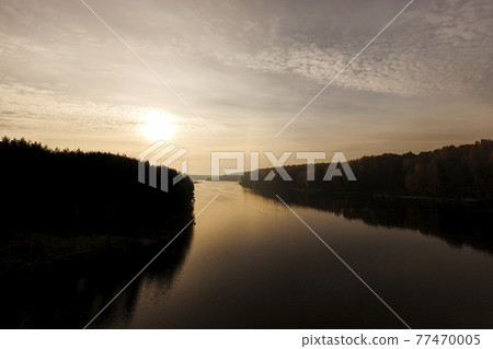 the Neman river during sunset 77470005