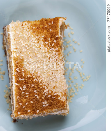 a piece of cake, closeup a piece of cake, closeup 77470069