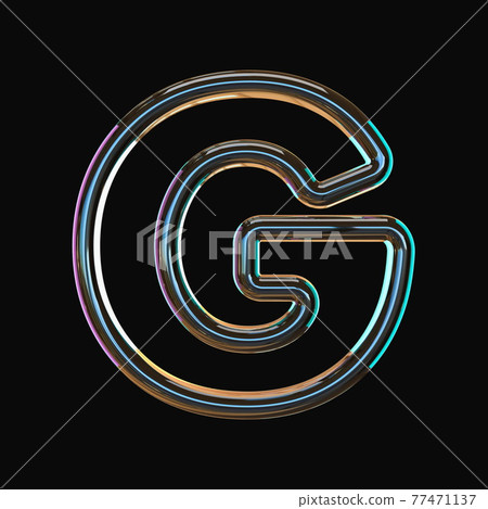 Vivid color glass font Letter G 3D Vivid color glass font Letter G 3D 77471137