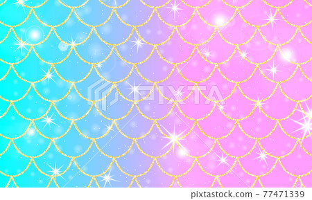 Holographic rainbow background. Gold scales. Mermaid print. Vector. Holographic rainbow background. Gold scales. Mermaid print. Vector. 77471339