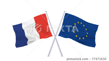EU and French flags 77471630