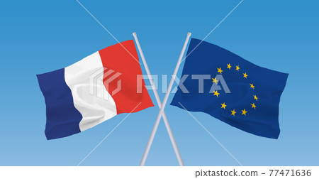 EU and French flags 77471636