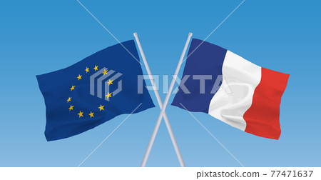 EU and French flags 77471637