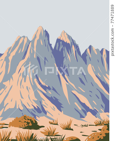Organ Mountains-Desert Peaks National Monument Located in Mesilla Valley in the State of New Mexico USA WPA Poster Art Organ Mountains-Desert Peaks National Monument Located in Mesilla Valley in the State of New Mexico USA WPA Poster Art 77471889