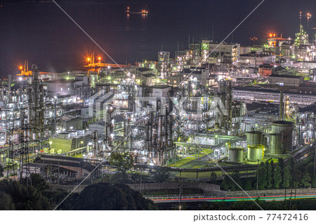 光束塔大竹市工廠夜景 光束塔大竹市工廠夜景 77472416