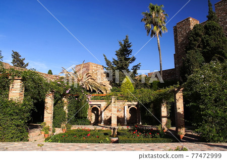 Alcazaba，馬拉加，安大路西亞，西班牙庭院 77472999