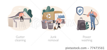 House and garden maintenance abstract concept vector illustrations. 77473581
