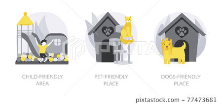 Inclusive public places abstract concept vector illustrations. Inclusive public places abstract concept vector illustrations. 77473681