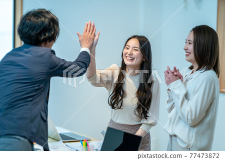 Business office high five Business office high five 77473872