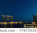 濱海灣金沙和魚尾獅，夜景 77473919