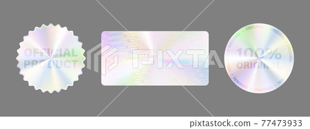 Product Certification Symbol. Hologram Sticker Set. Vector. Product Certification Symbol. Hologram Sticker Set. Vector. 77473933