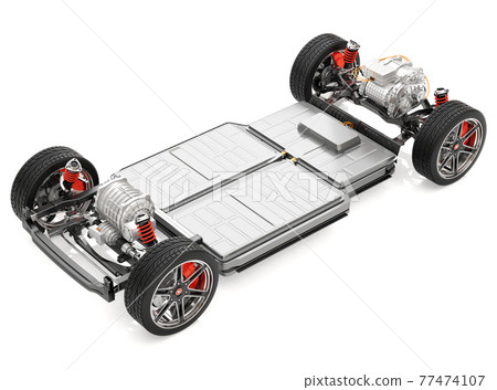 Image of platform structure for electric vehicles on white background 77474107