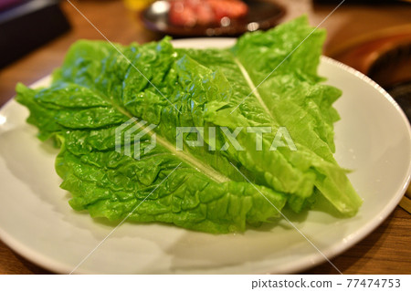 Lettuce on a plate Lettuce on a plate 77474753