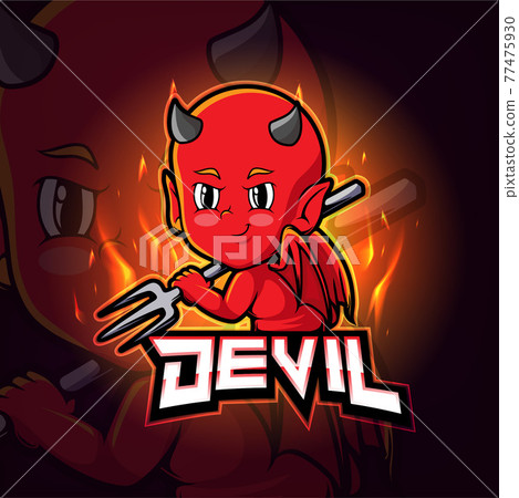 Devil mascot esport logo design 77475930