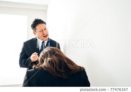 Business woman receiving power harassment from her boss 77476167