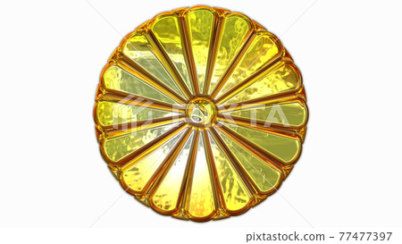 Golden Japanese national emblem Chrysanthemum flower crest (16-fold table chrysanthemum) Golden Japanese national emblem Chrysanthemum flower crest (16-fold table chrysanthemum) 77477397