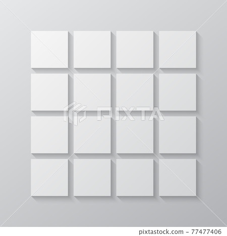 Vector empty collage board sixteen images, photos Vector empty collage board sixteen images, photos 77477406