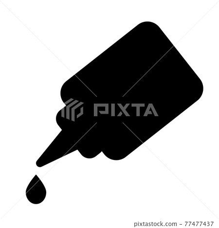 glue icon on white background. bottle of super glue with drop. glue symbol. flat style.  77477437