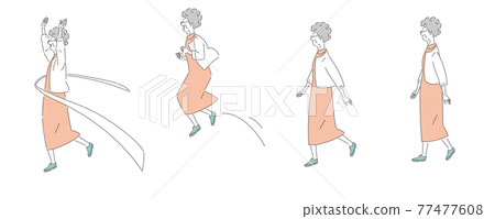 Elderly female movement set of glasses 77477608