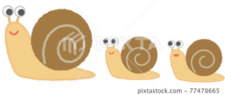 三隻蝸牛的一對父子簡單可愛的手繪風格插畫 三隻蝸牛的一對父子簡單可愛的手繪風格插畫 77478665