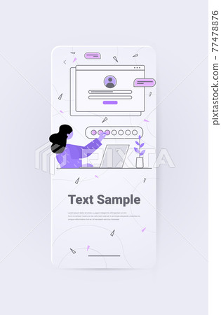 businesswoman chatting in online application communication concept vertical businesswoman chatting in online application communication concept vertical 77478876