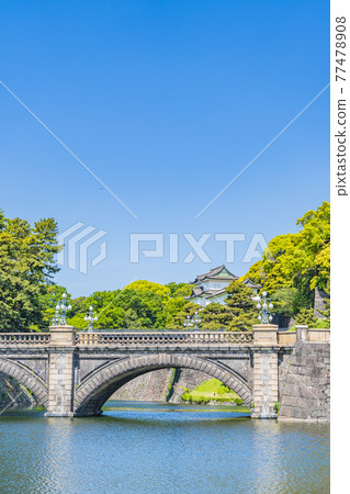Cityscape of Tokyo Imperial Palace Gaien Nijubashi and Fushimi Turret 77478908