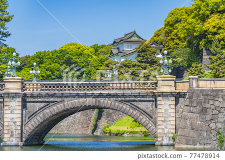 Cityscape of Tokyo Imperial Palace Gaien Nijubashi and Fushimi Turret 77478914