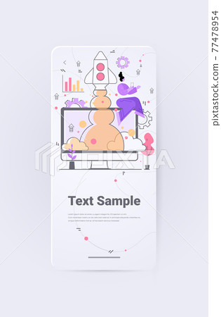 businesswoman launching space rocket successful business idea start up project management concept businesswoman launching space rocket successful business idea start up project management concept 77478954