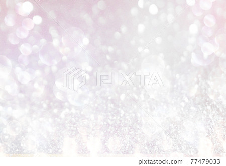 Background texture White Blue Glitter Ball bokeh Round bokeh Summer / Winter 77479033