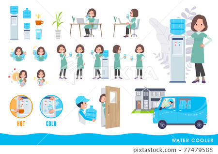 A set of water server and tunic middle-aged women. Vector art that is easy to edit. 77479588