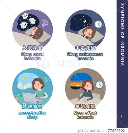 Tunic middle-aged women's set on types of sleep disorders 77479602