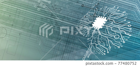 Abstract human brain. Artificial intelligence technology. Science background Abstract human brain. Artificial intelligence technology. Science background 77480752