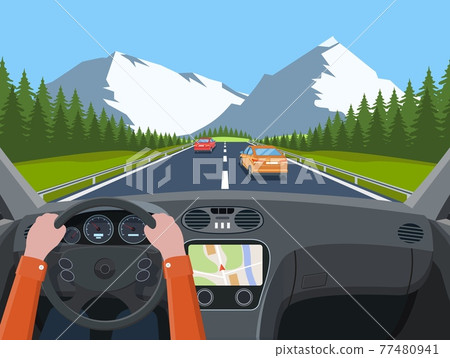 Vehicle salon, inside car driver Vehicle salon, inside car driver 77480941