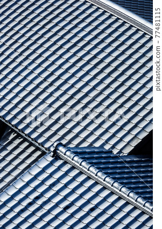俯瞰瓦片屋頂 77481115