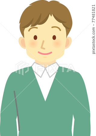Illustration material: Upper body of a young man smiling with a smile Illustration material: Upper body of a young man smiling with a smile 77481821