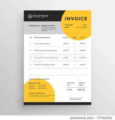 professional creative vector invoice template design 77482002