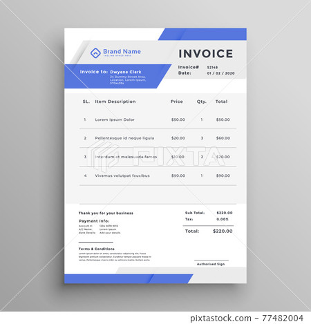 business invoice template vector design 77482004