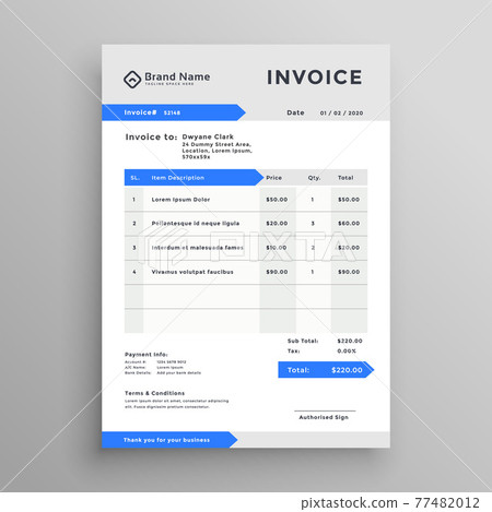 elegant blue gray vector invoice template design - Stock Illustration ...