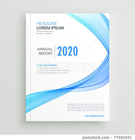 blue wavy business flyer brochure design template 77482041